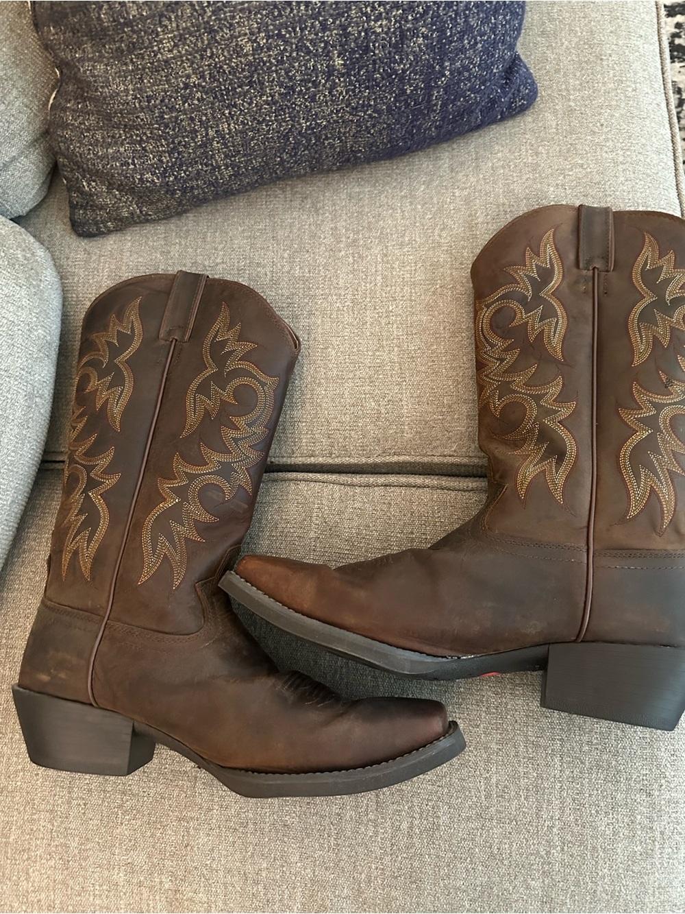 Justin Boots Brown Embroidered Western Boots